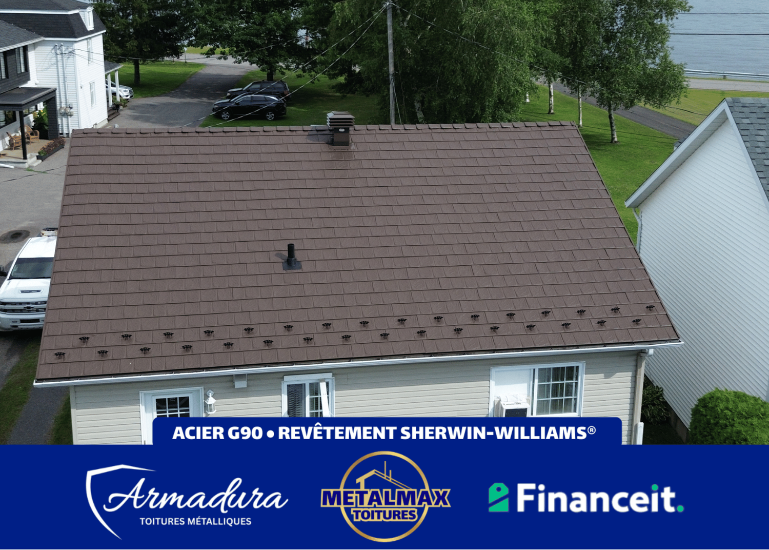Toiture métallique Armadura™ Beaconsfield — installation certifiée fabricant MetalMax