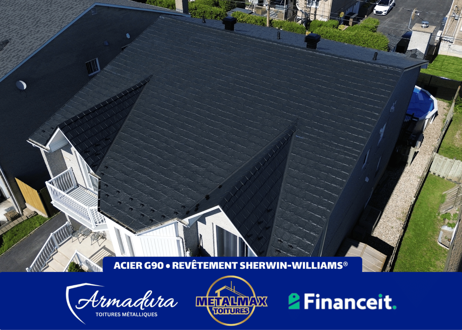 Toiture métallique Armadura™ Baie-d'Urfé — Ouest-de-l'Île garantie MetalMax