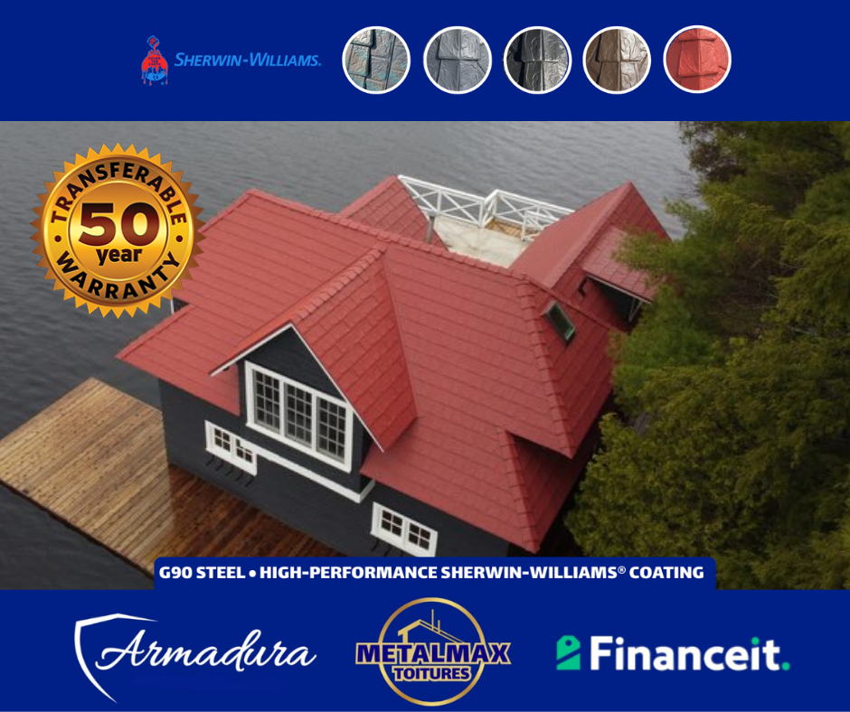 Maison au Québec équipée d’une toiture en tôle Armadura™ résistante au climat