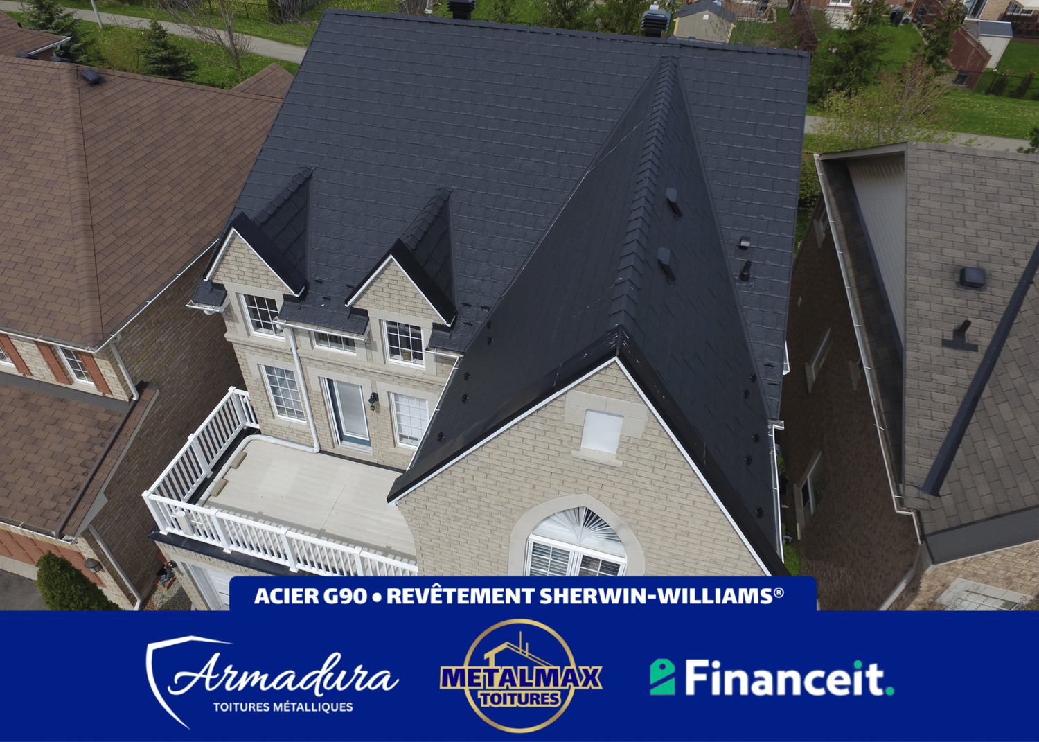 Toiture métallique Armadura™ Beaconsfield — Fluropon Sherwin-Williams acier G90 MetalMax