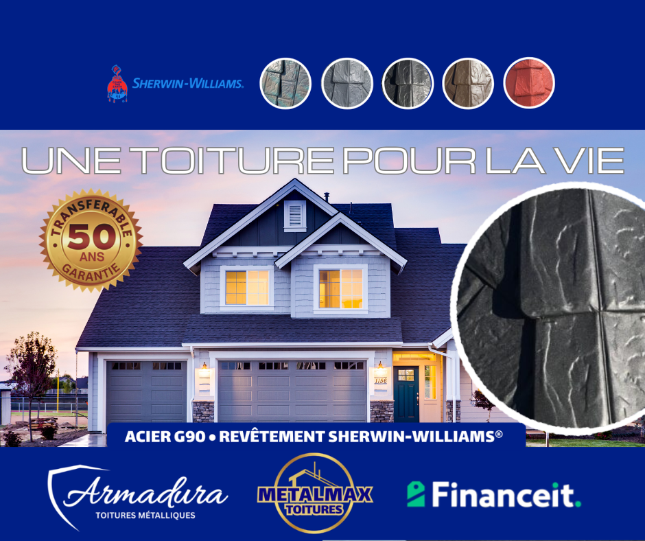 Toiture Métallique Armadura dans la banlieue, Pointe Claires, QC.
