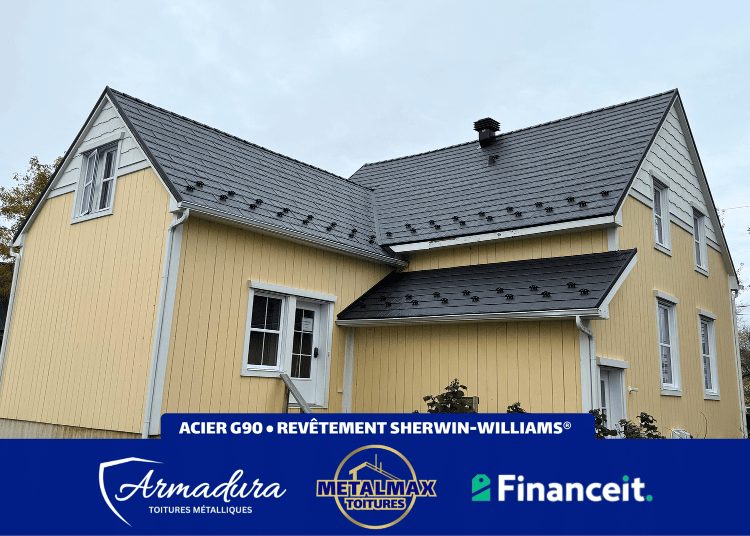 Toiture métallique Armadura™ Beaconsfield — acier galvanisé G90 résistant gel verglas MetalMax