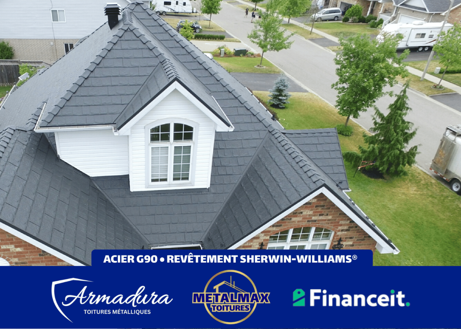 Toiture métallique Armadura™ Sainte-Anne-de-Bellevue — garantie 50 ans MetalMax