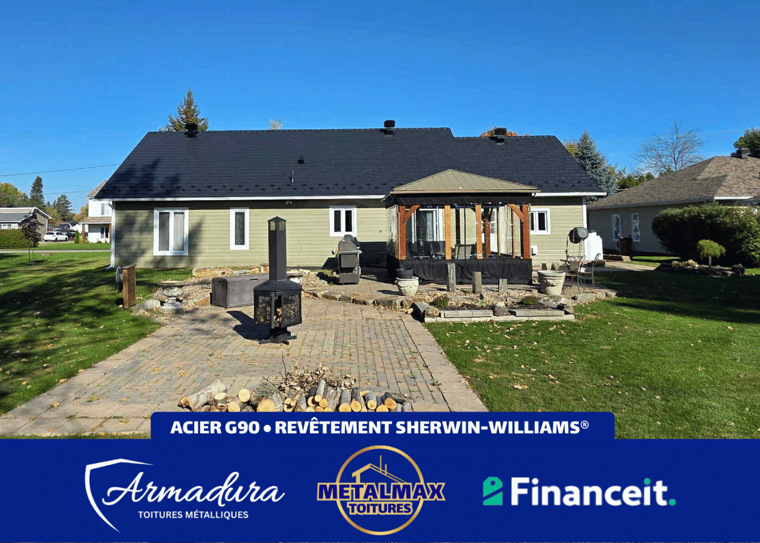 Toiture métallique Armadura™ Beaconsfield — acier G90 garantie fabricant MetalMax