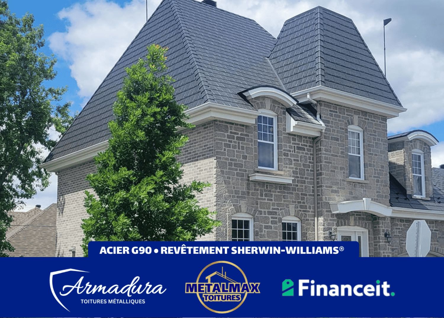 Toiture métallique Armadura™ Beaconsfield — 50 ans protection acier canadien MetalMax