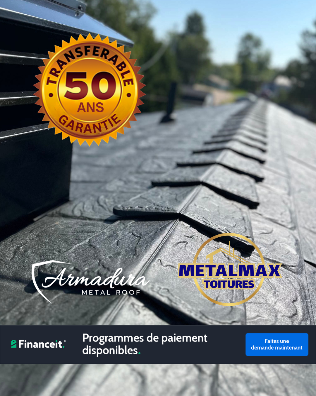 Finition de toiture métallique résistante à la neige