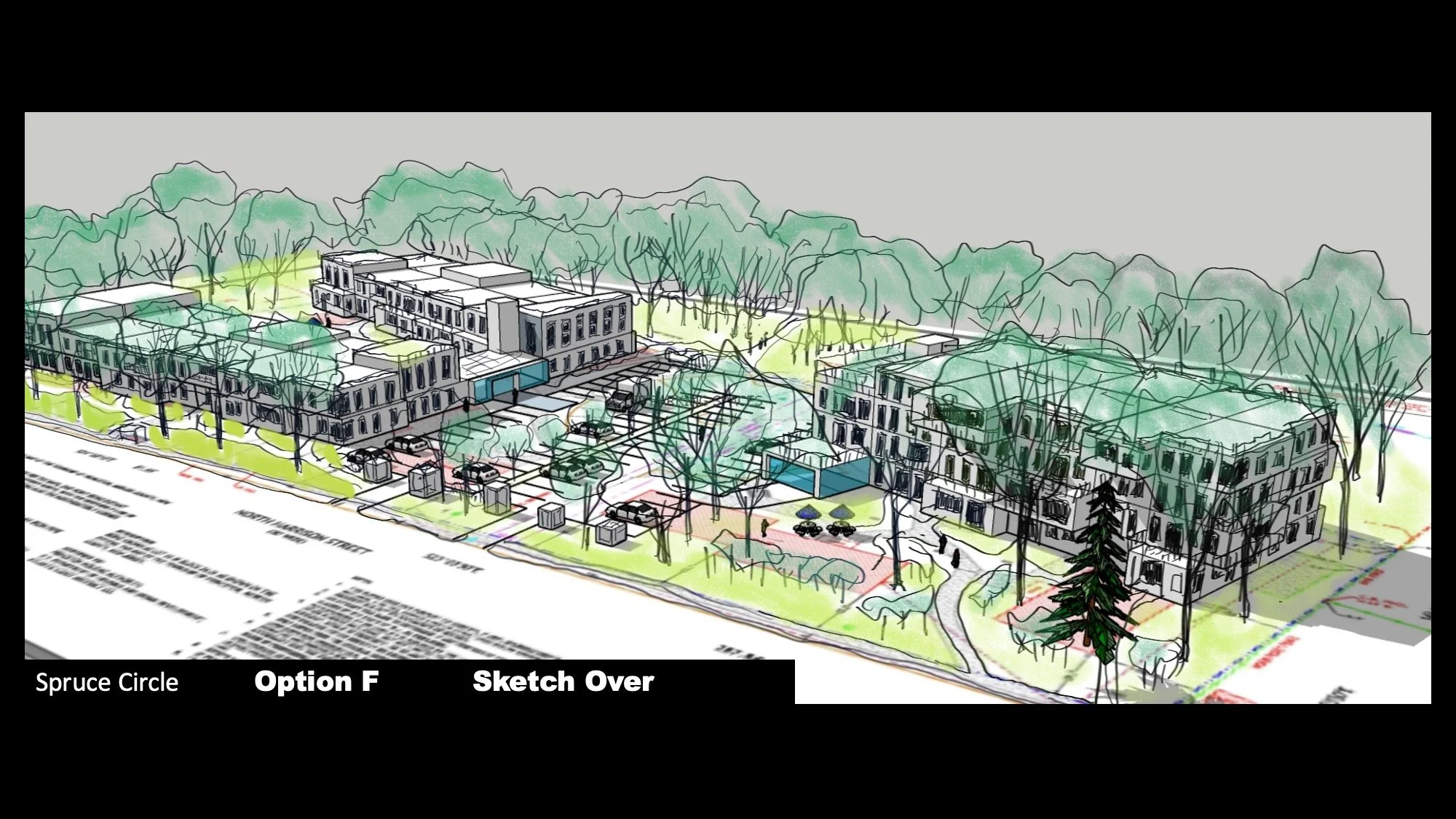 Option F Sketch Rendered Massing