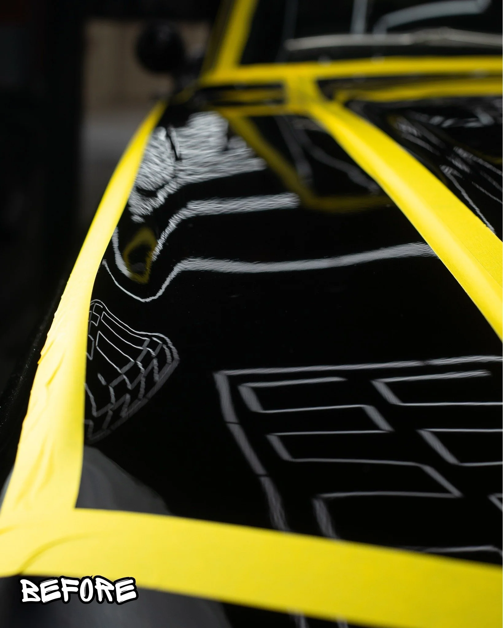 Before &amp; After Wet Sanding: Take a look at those reflections! Prior to over 70 hours of meticulous wet sanding, this vehicle&rsquo;s paint had a textured, uneven finish&mdash;often referred to as &ldquo;orange peel.&rdquo; After carefully levelin