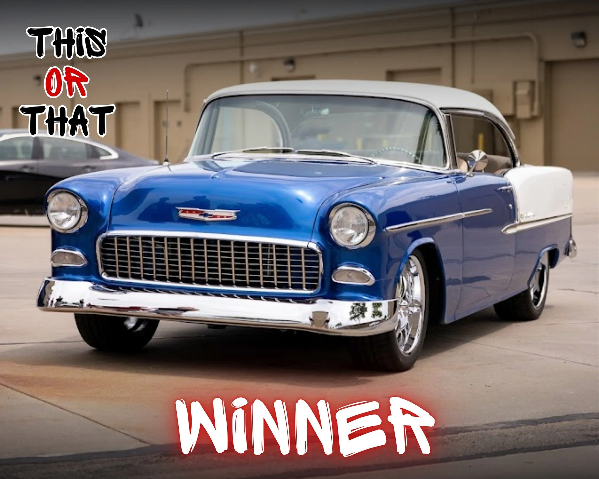 🏆 THIS or THAT &mdash; WINNER 🏆

The votes are in, and this 1955 Chevy Bel Air took the win!

Introduced in 1955, the Bel Air marked Chevrolet&rsquo;s leap into the modern V8 era, offering bold styling, two-tone paint options, and the debut of the 