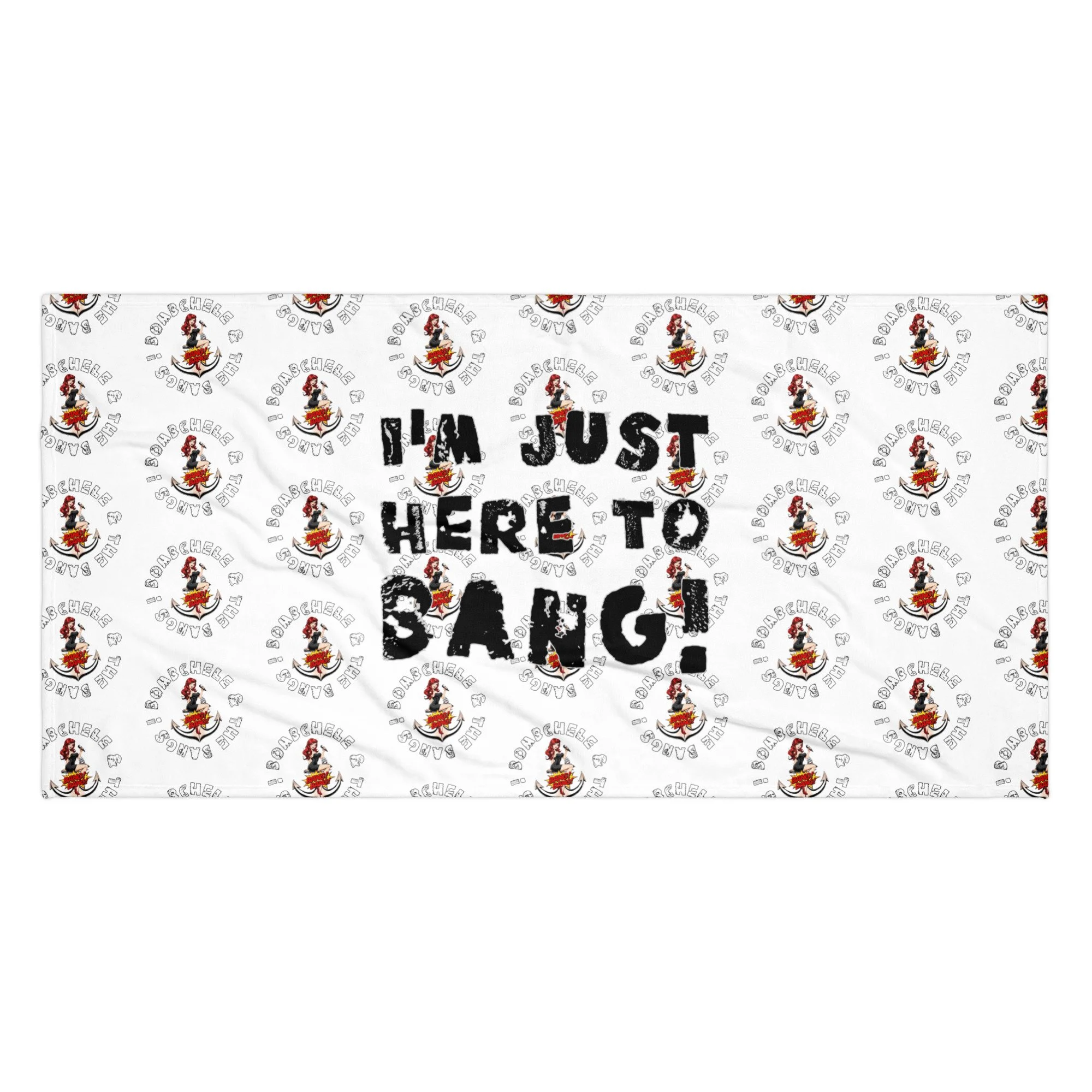 I'm Just Here To Bang! Beach Towel