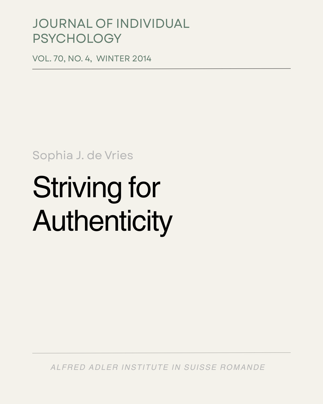 Striving for Authenticity