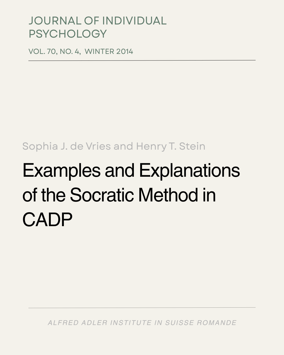 Examples and Explanations of the Socratic Method in CADP