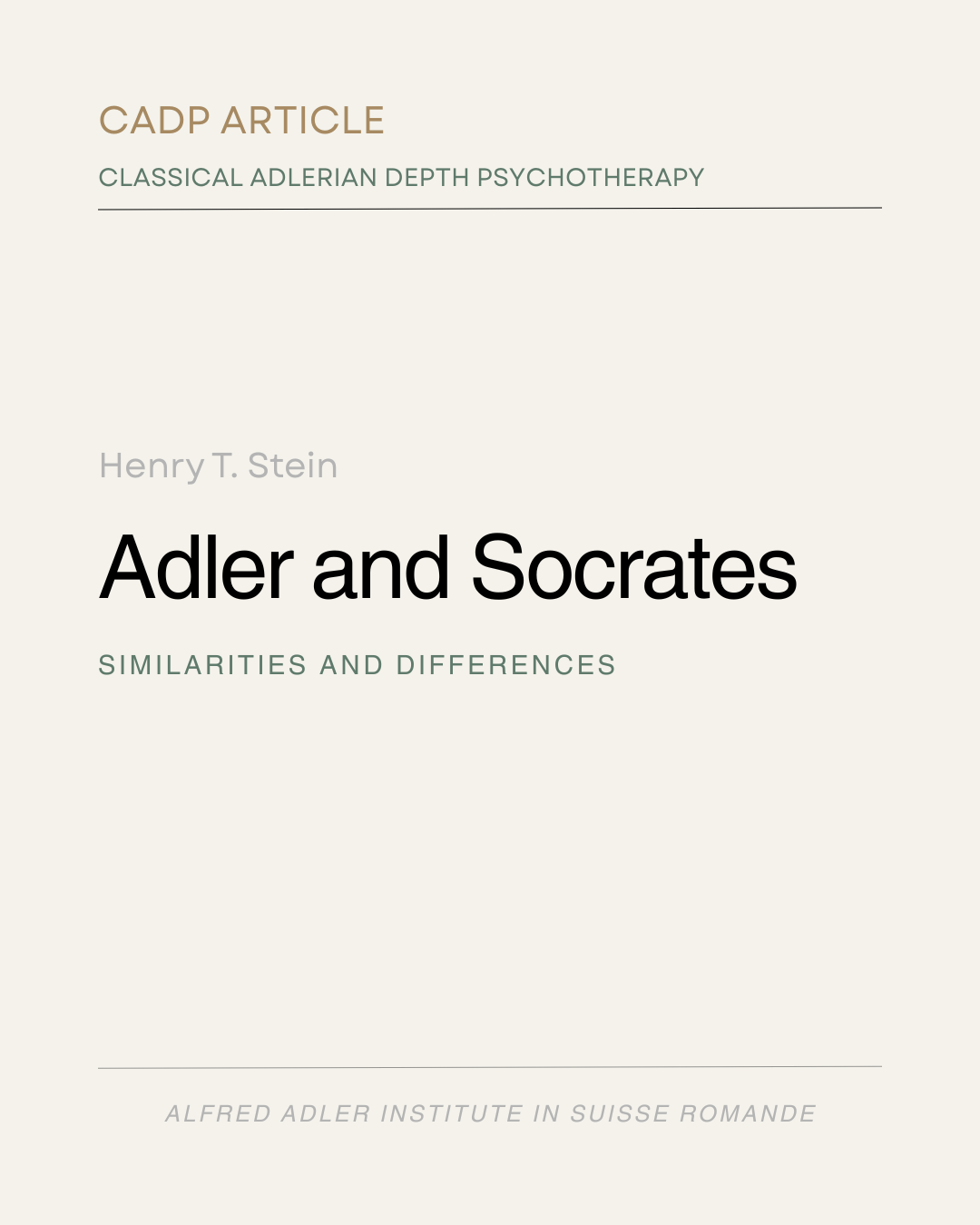 Adler and Socrates
