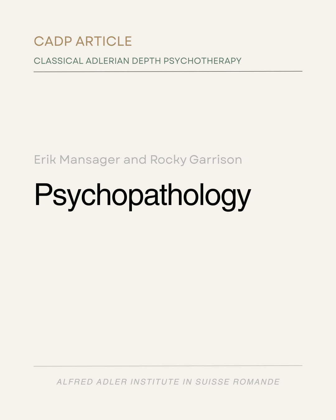 Psychopathology