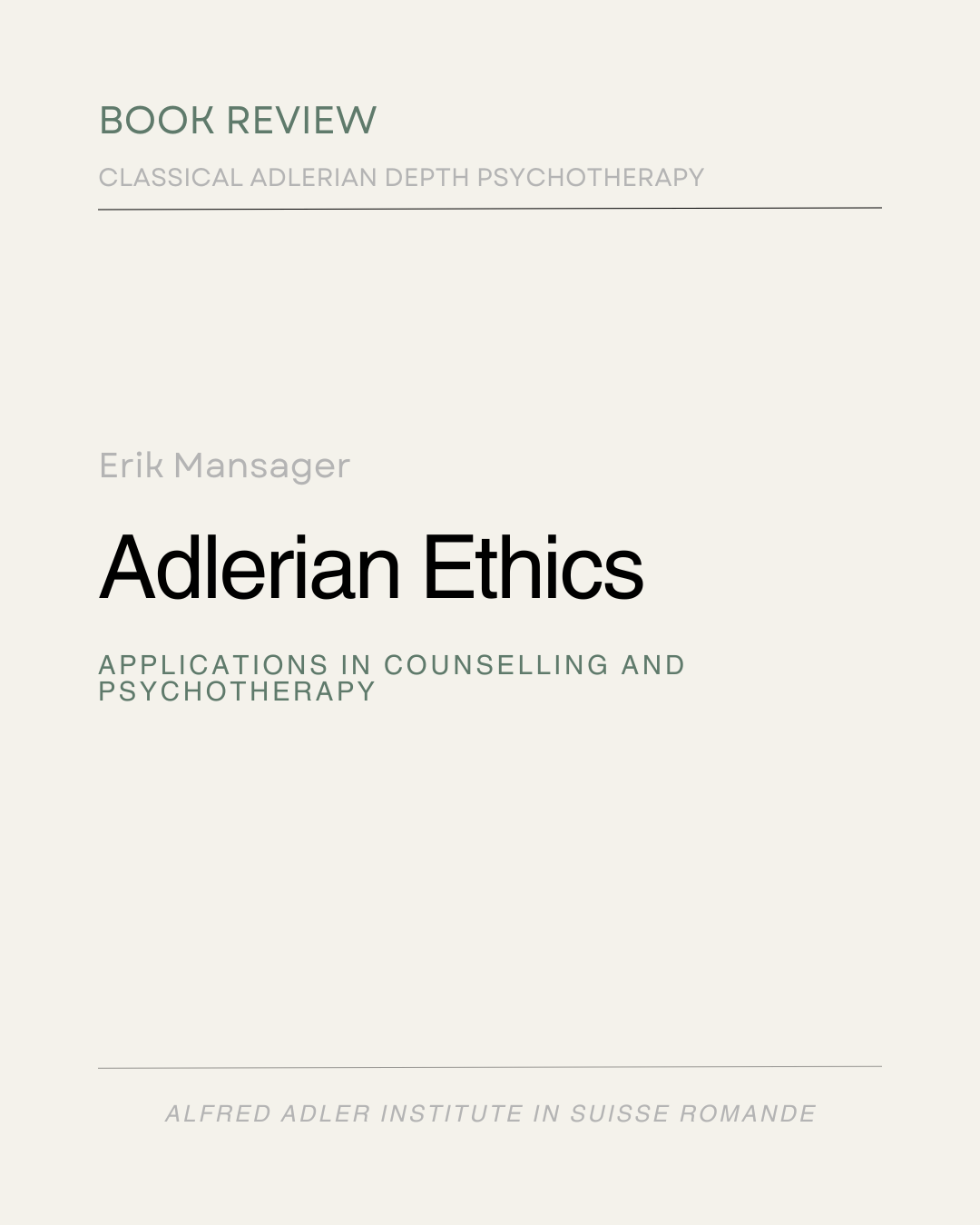 Adlerian Ethics