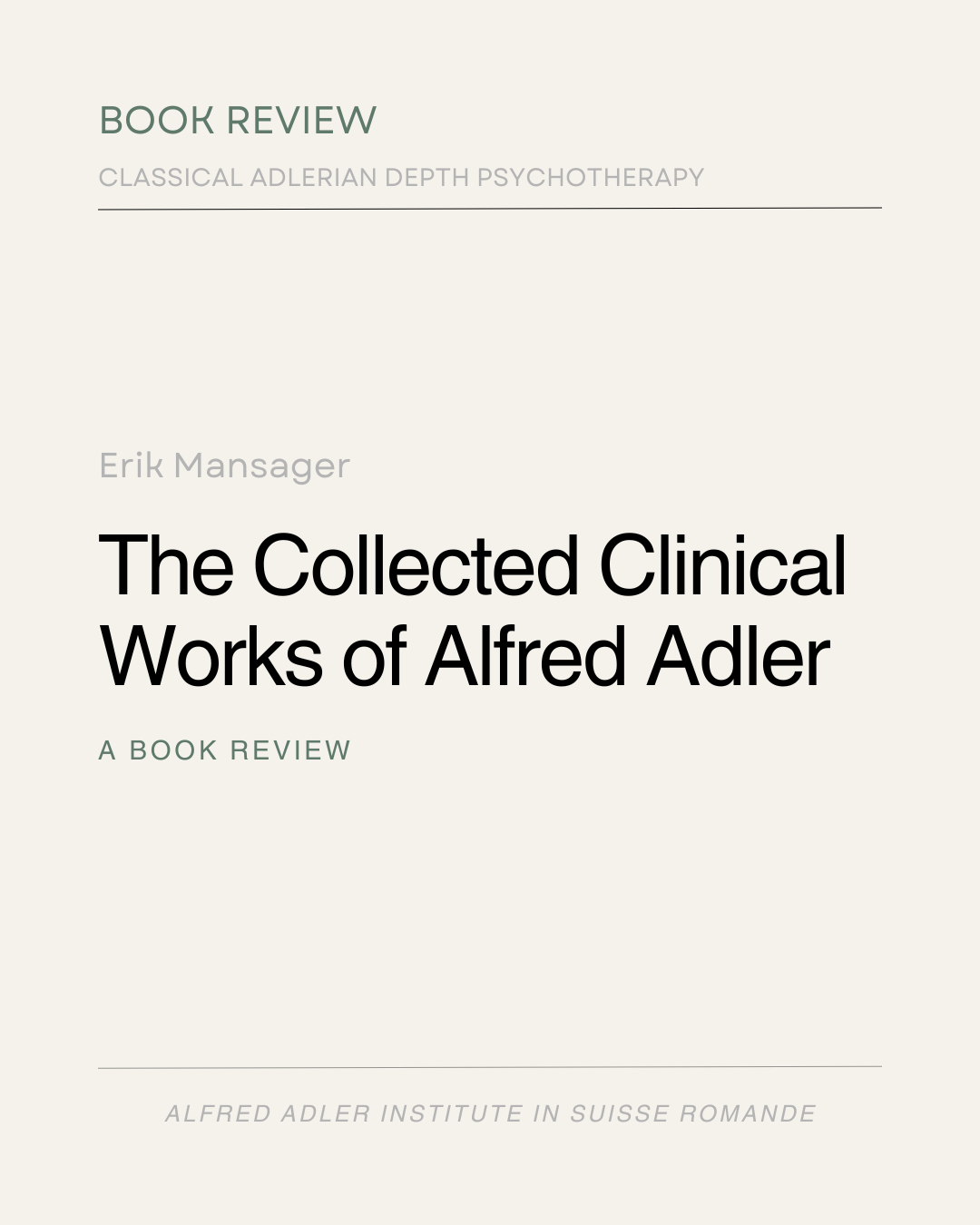 The Collected Clinical Works of Alfred Adler