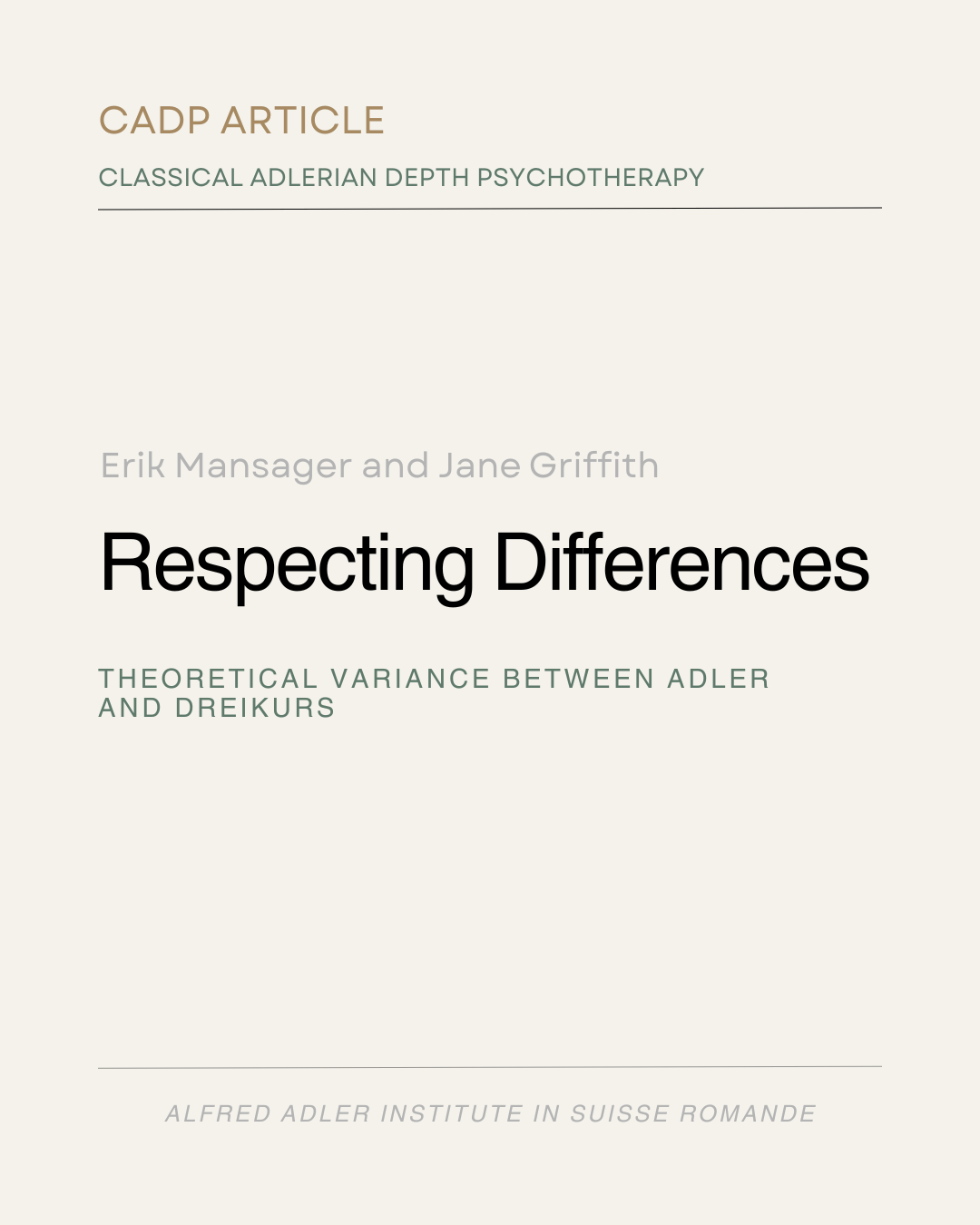 Respecting Differences