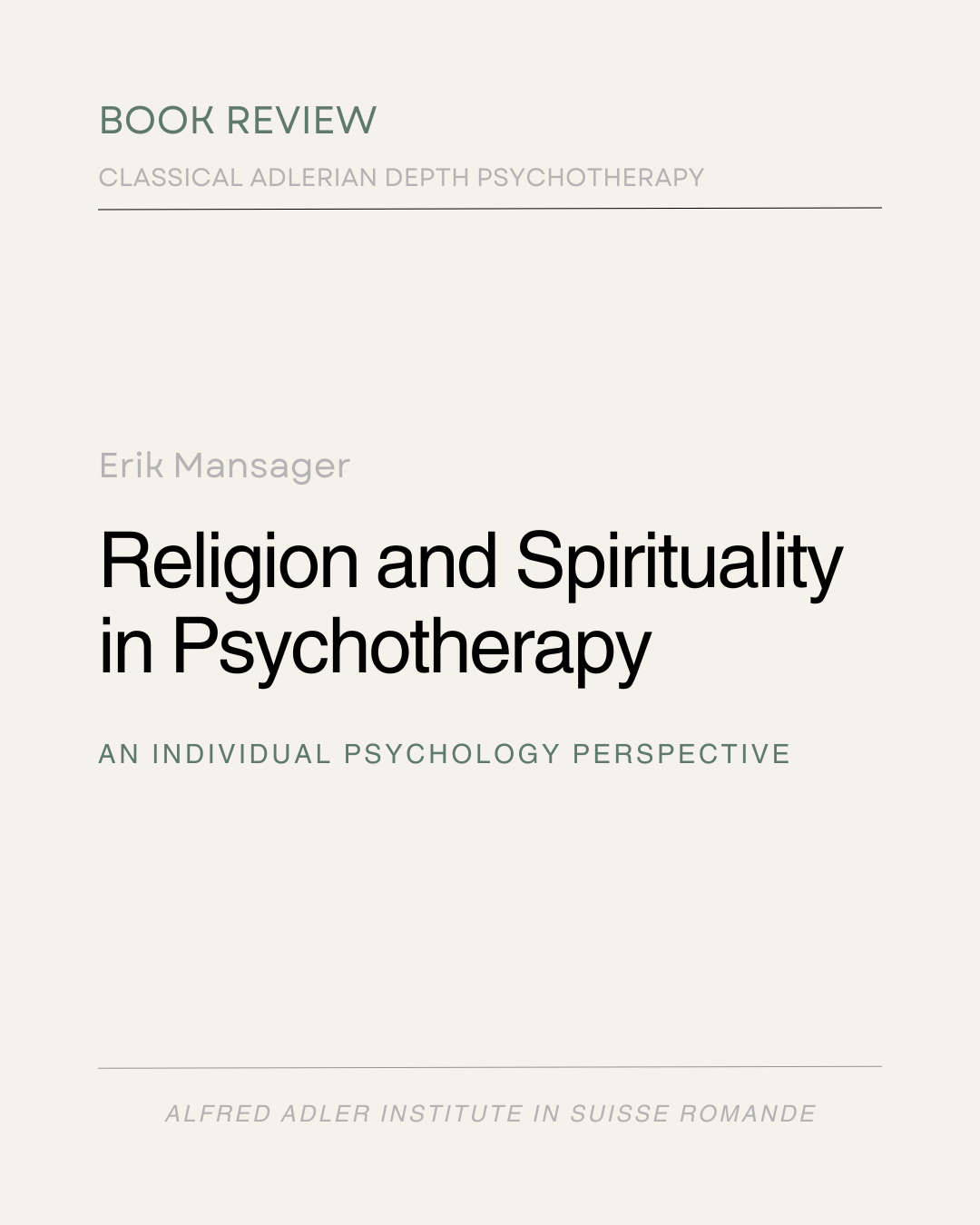 Religion and  Spirituality in Psychotherapy