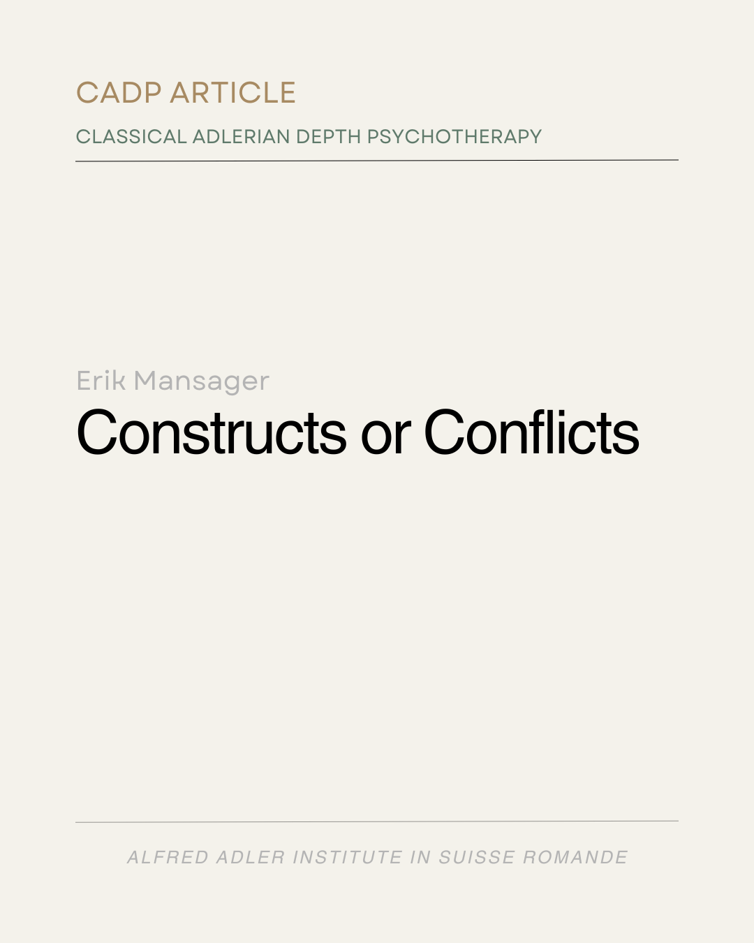 Constructs or Conflicts