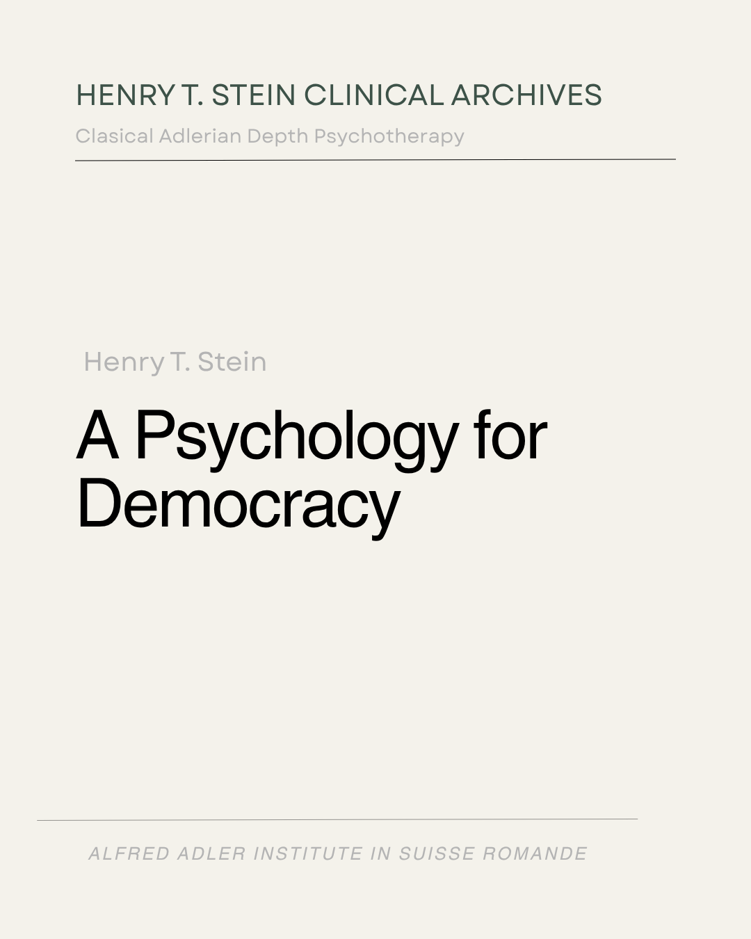 A Psychology for Democracy