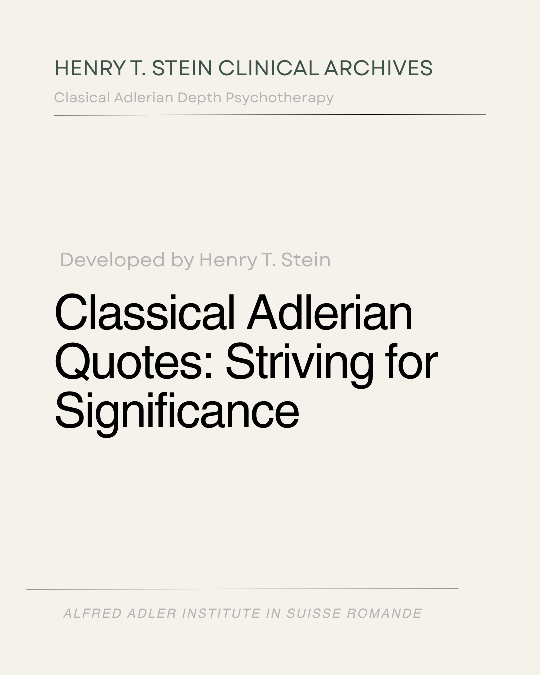 Striving for Significance