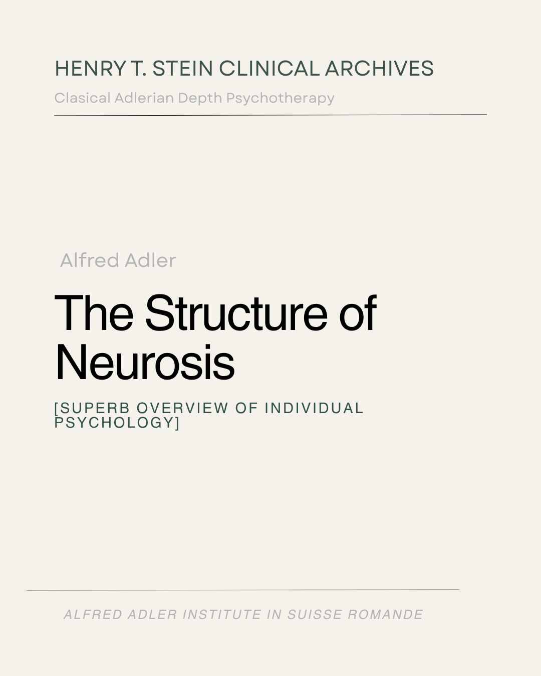 The Structure of Neurosis