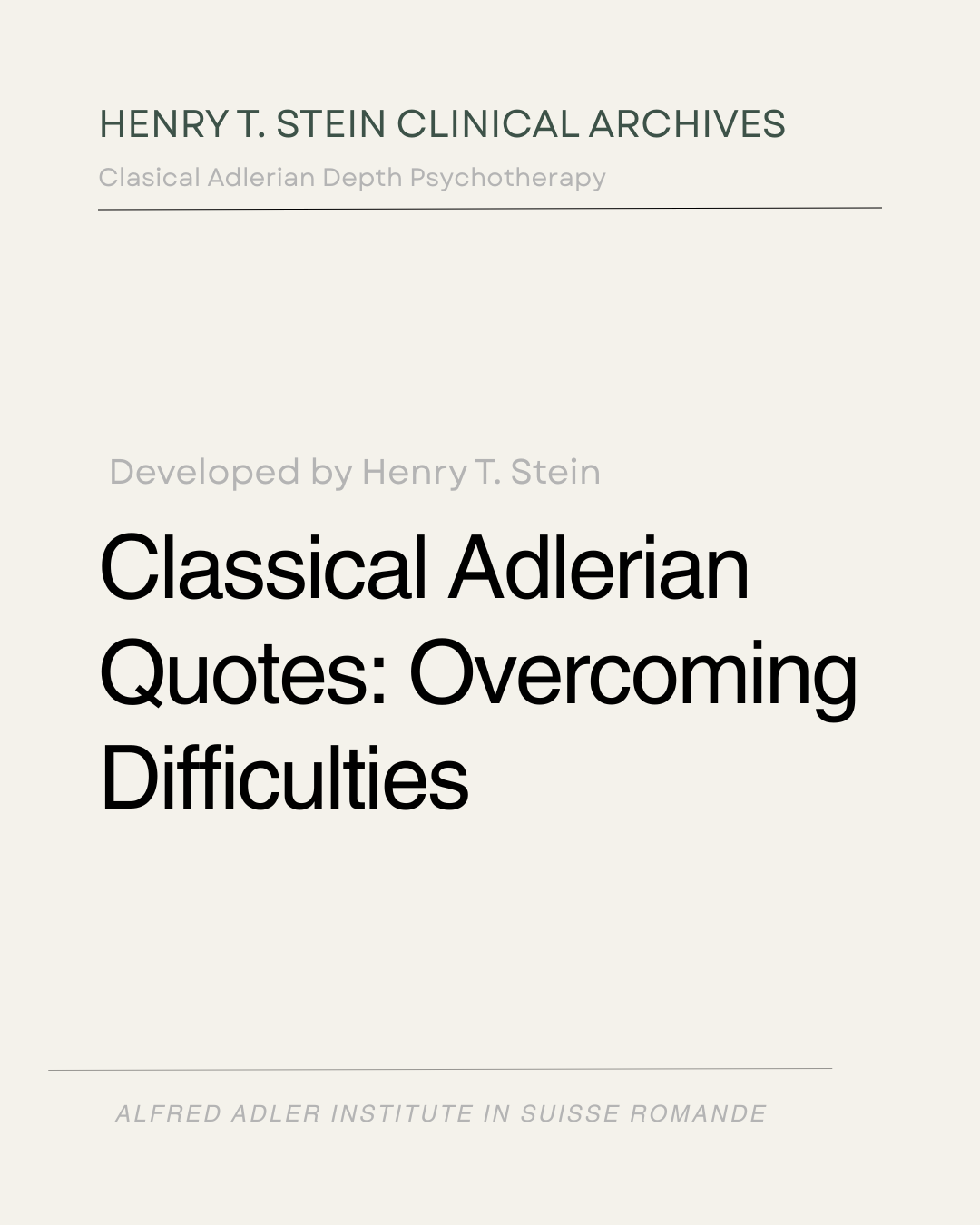 Overcoming Difficulties