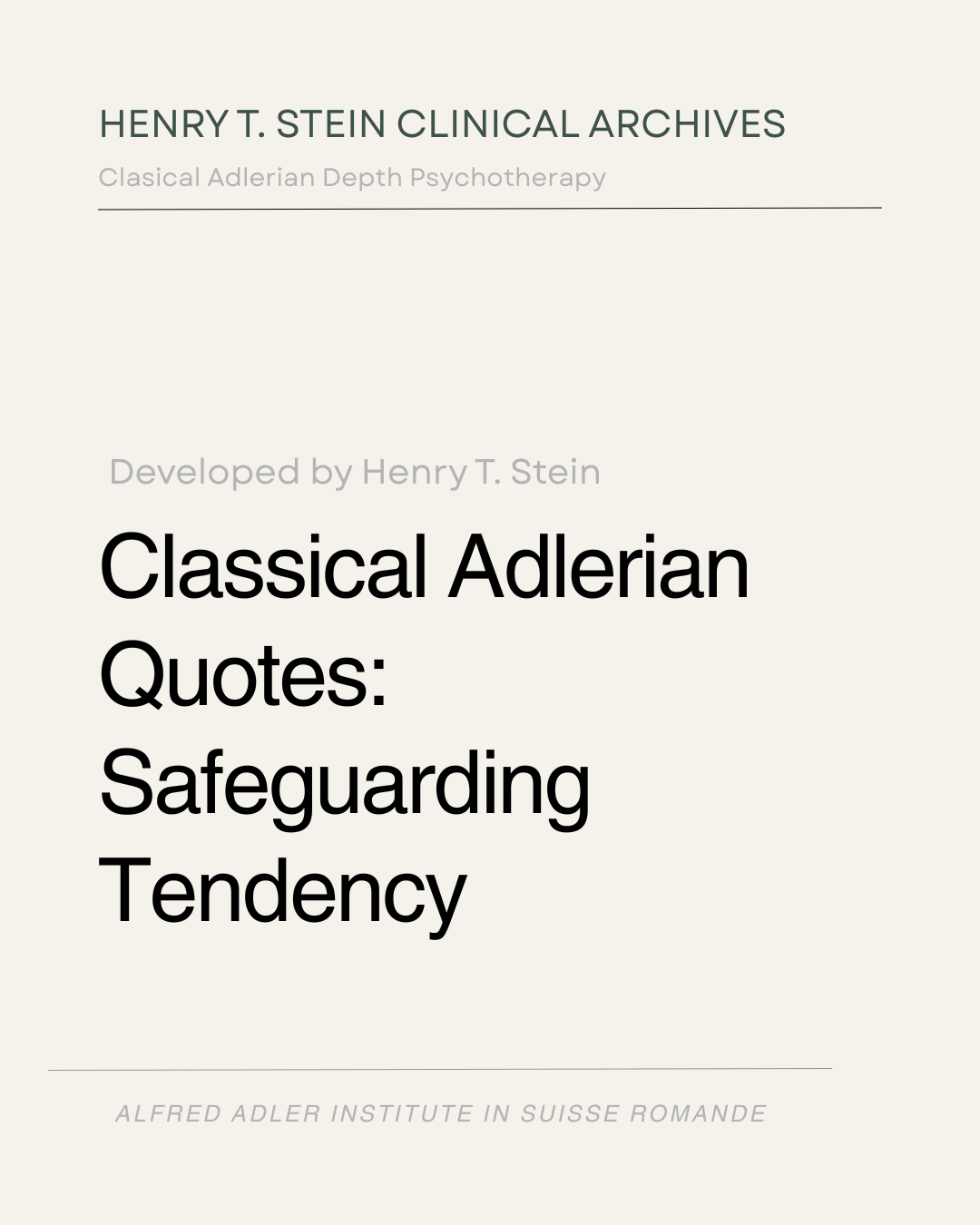 Safeguarding Tendency