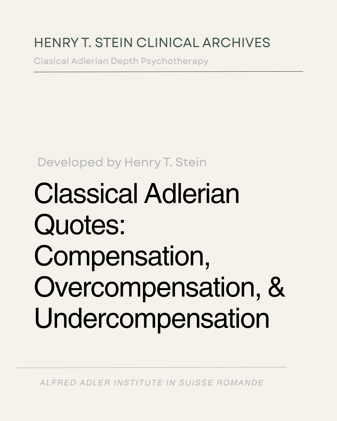 Compensation, Overcompensation and Undercompensation