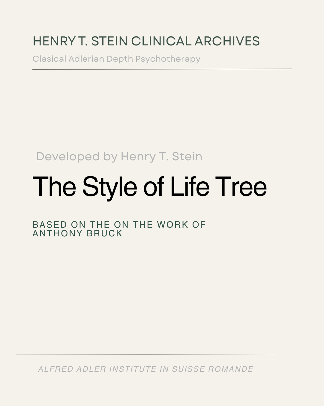 The Style of Life Tree