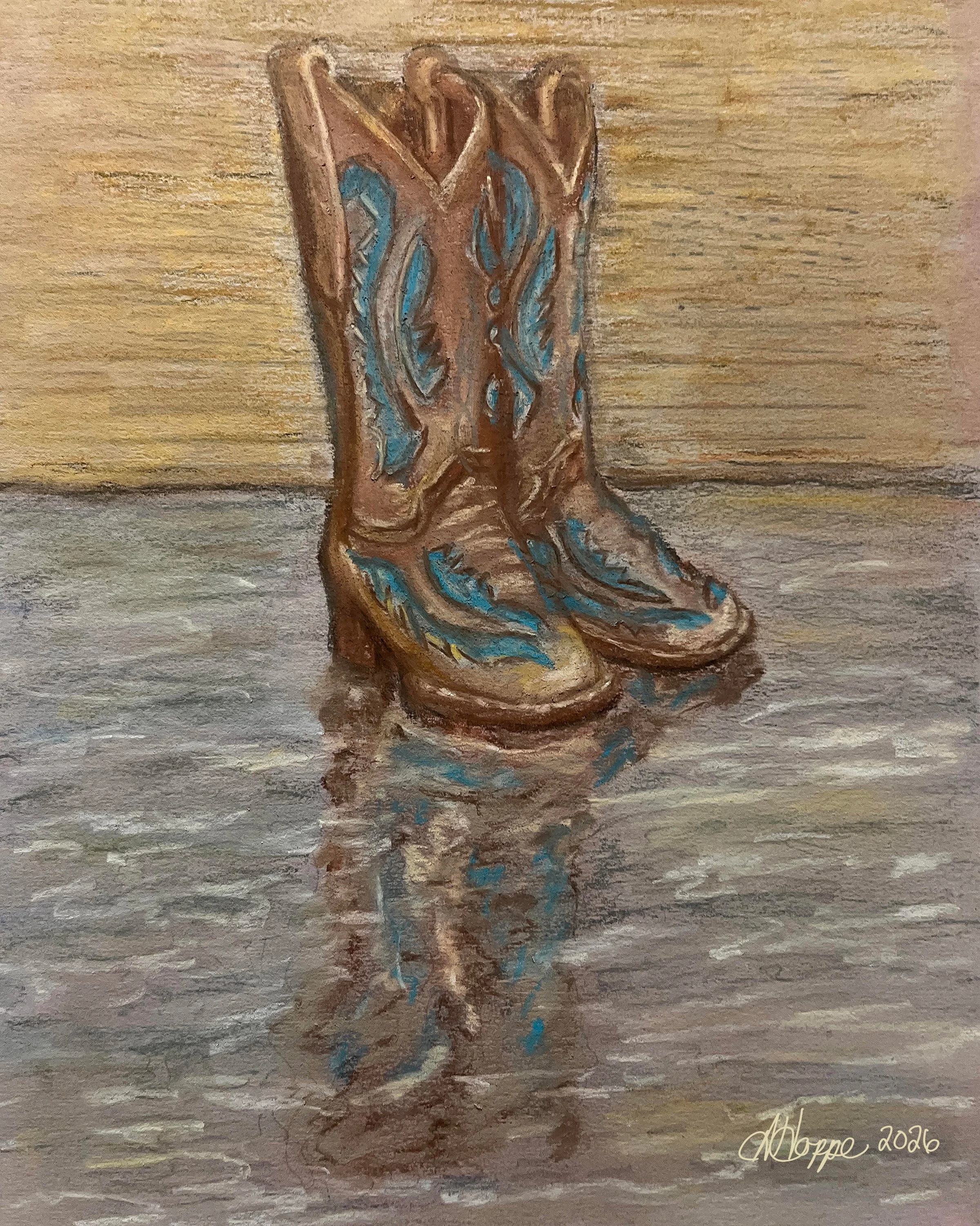 Held In Stillness, 9in x 12in. Media: Soft Pastel on Canson Rough Surface Paper. Year: 2026