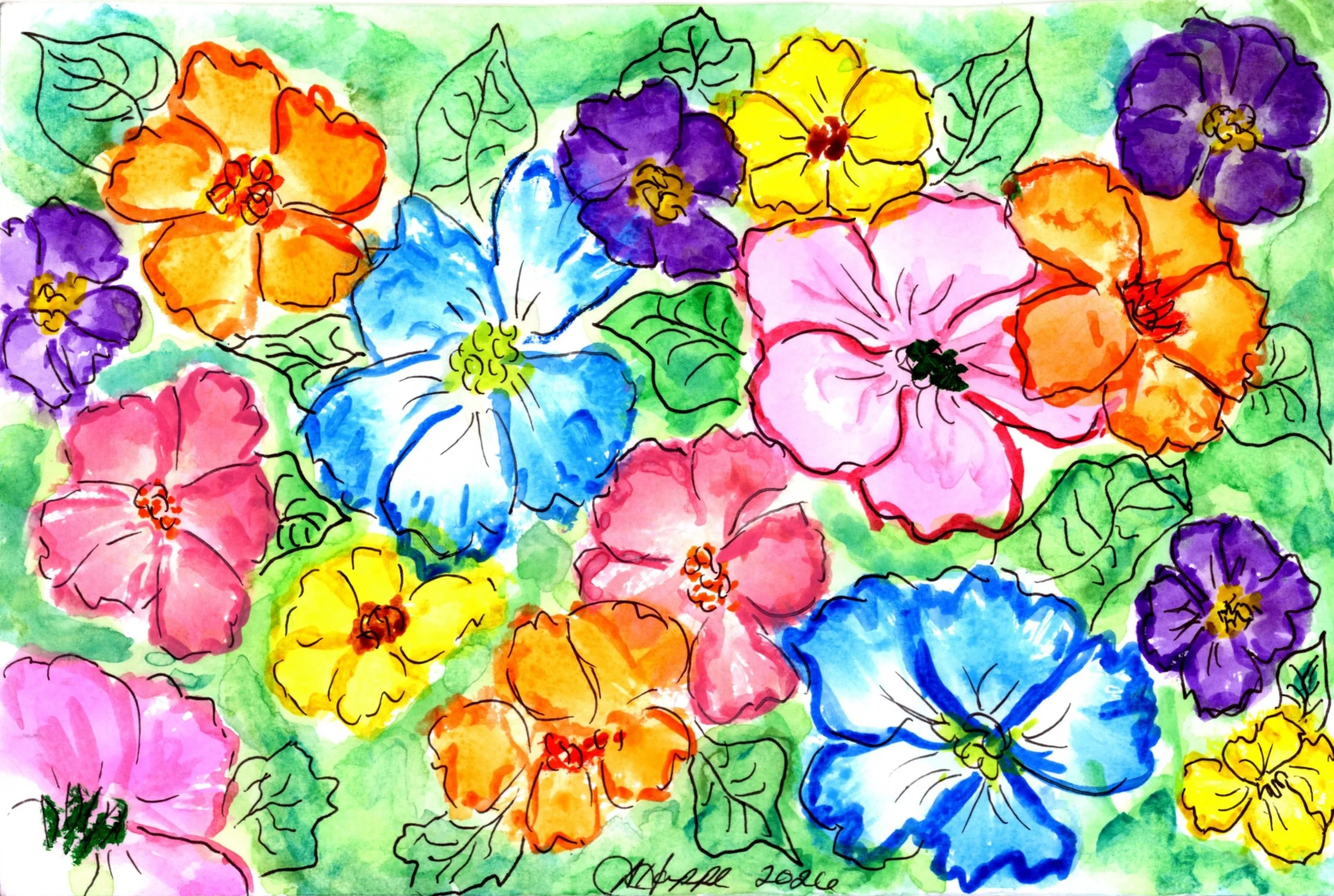 Burst Into Bloom, 5.5 x 8.5. Media: Mixed. Year: 2026