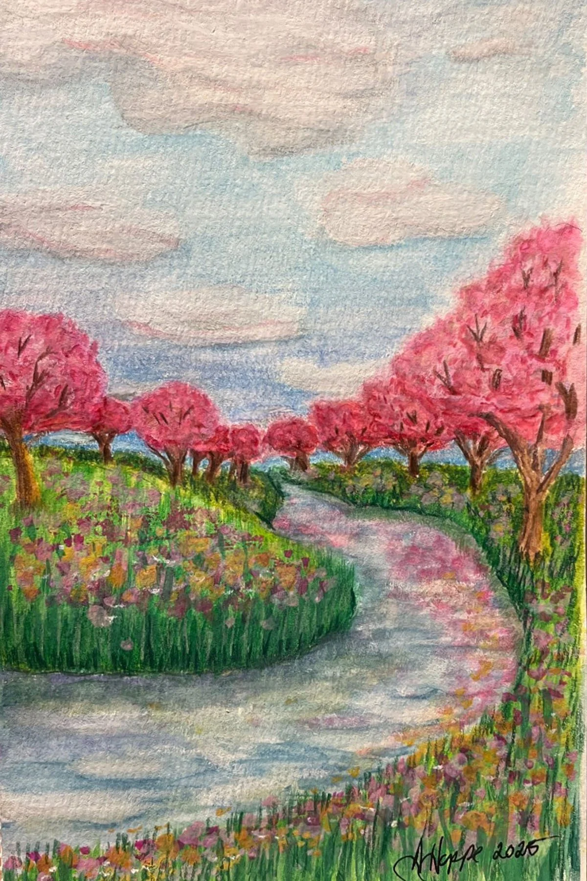 Whispers of Spring, 5.5in x 8in. Media: Watercolor. Year: 2026