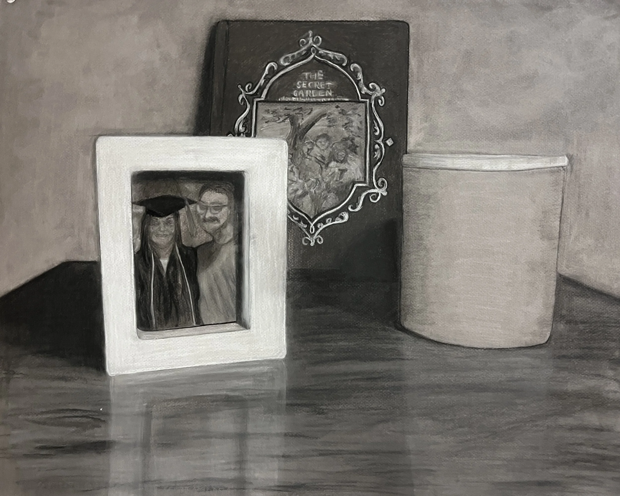 Untitled  (Title TBD), 24in x 18in. Media: Charcoal over Newsprint Paper. Year: 2024