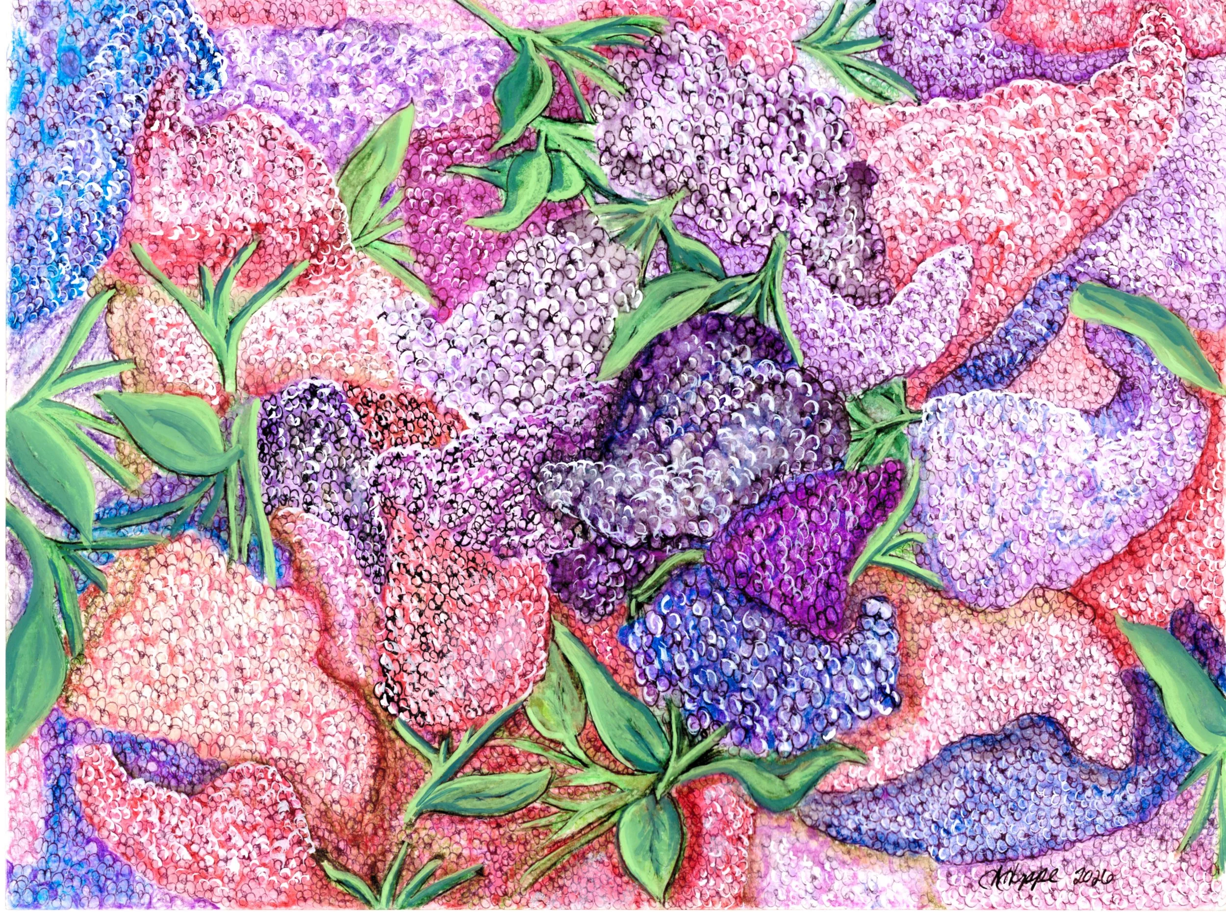 In Bloom Softly, 13in x 8.75in, Media: Mixed. Year: 2026