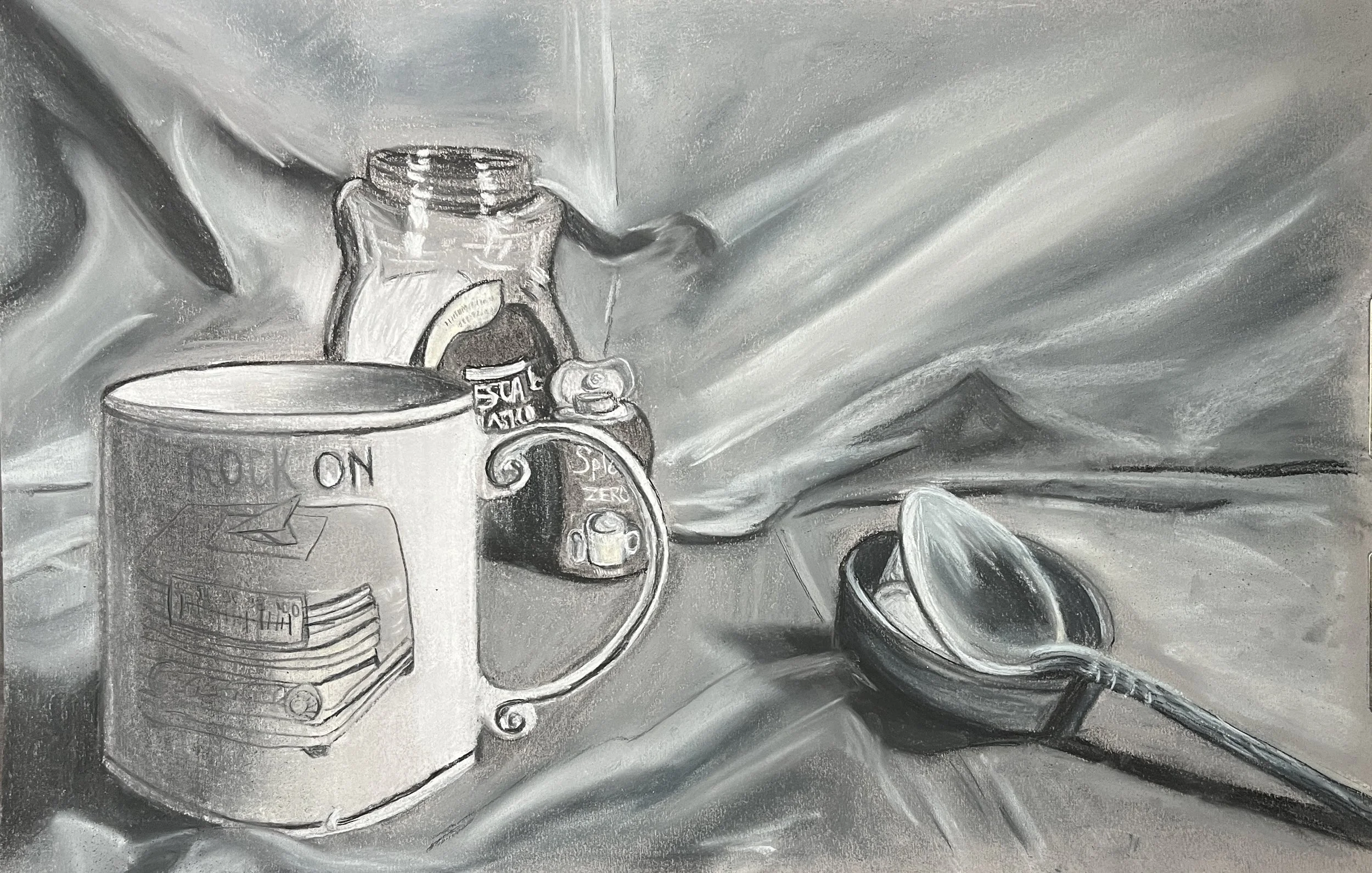 Morning Coffee, 12.5 x 16. Media: Soft Pastels over Canson Paper. Year: 2024