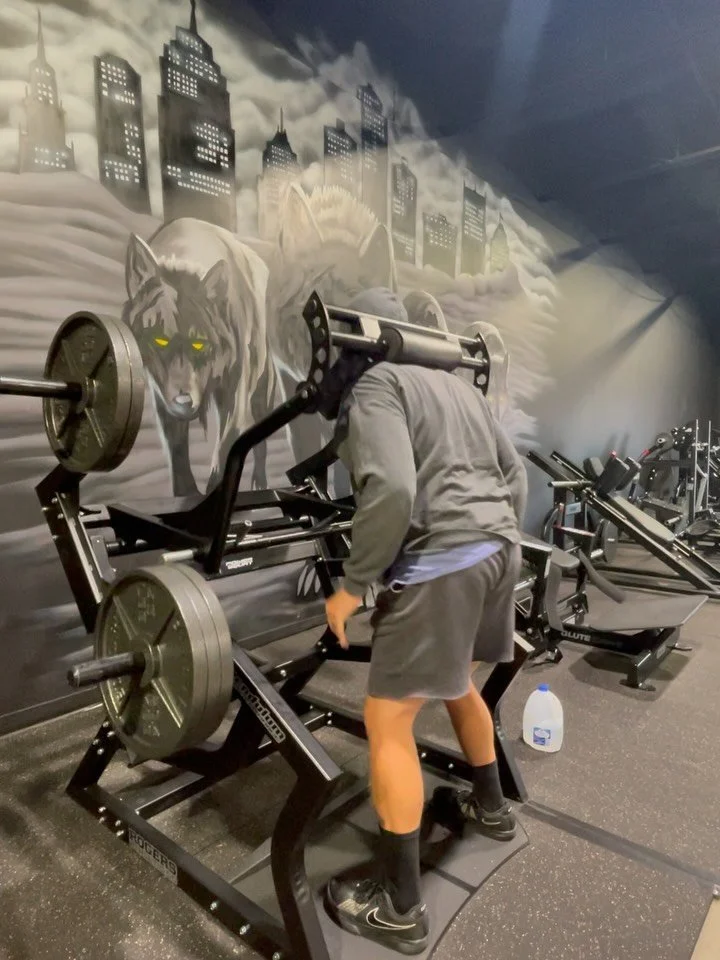 This morning&rsquo;s leg day movements. Personal training offered at WOLF Gyms Utica. DM for more information.