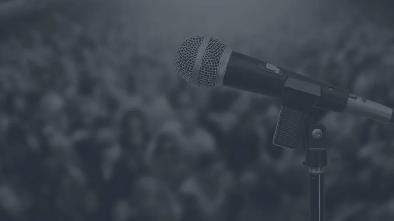 Microphone on a stage