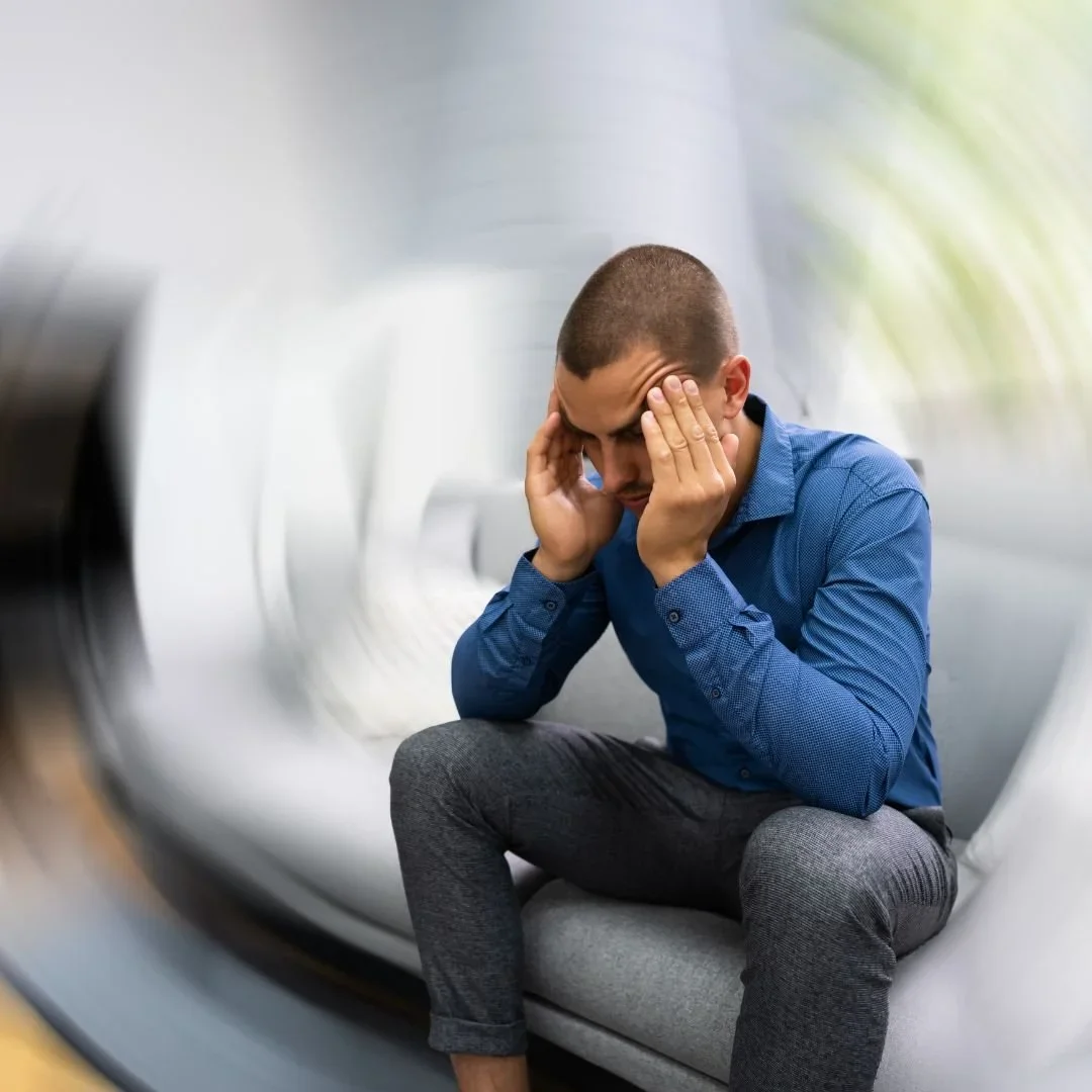 Businessman with fatigue in need of CBT-I therapy
