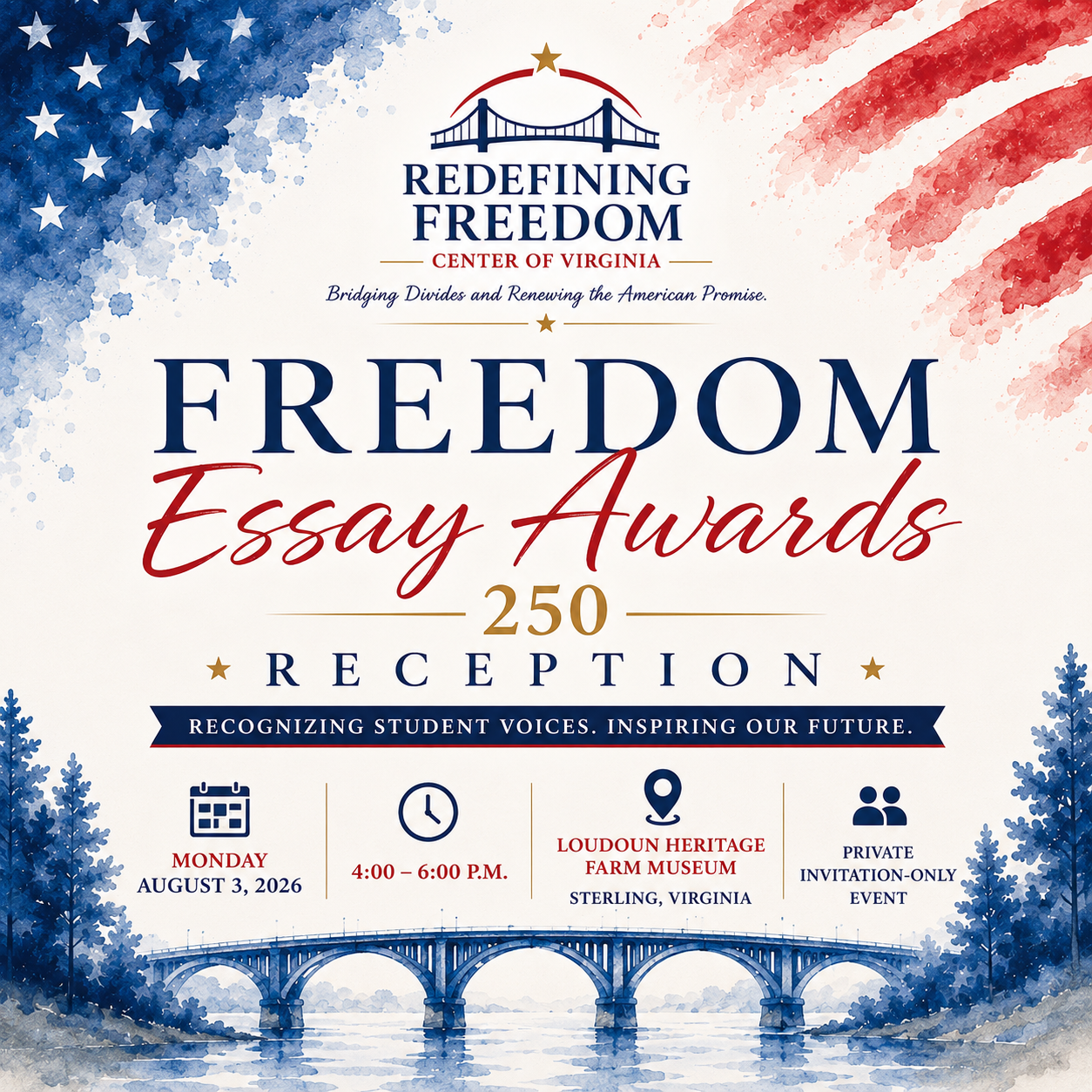 Redefining Freedom Center of Virginia to Honor Student Voices During Inaugural Freedom Essay Awards 250 Reception
