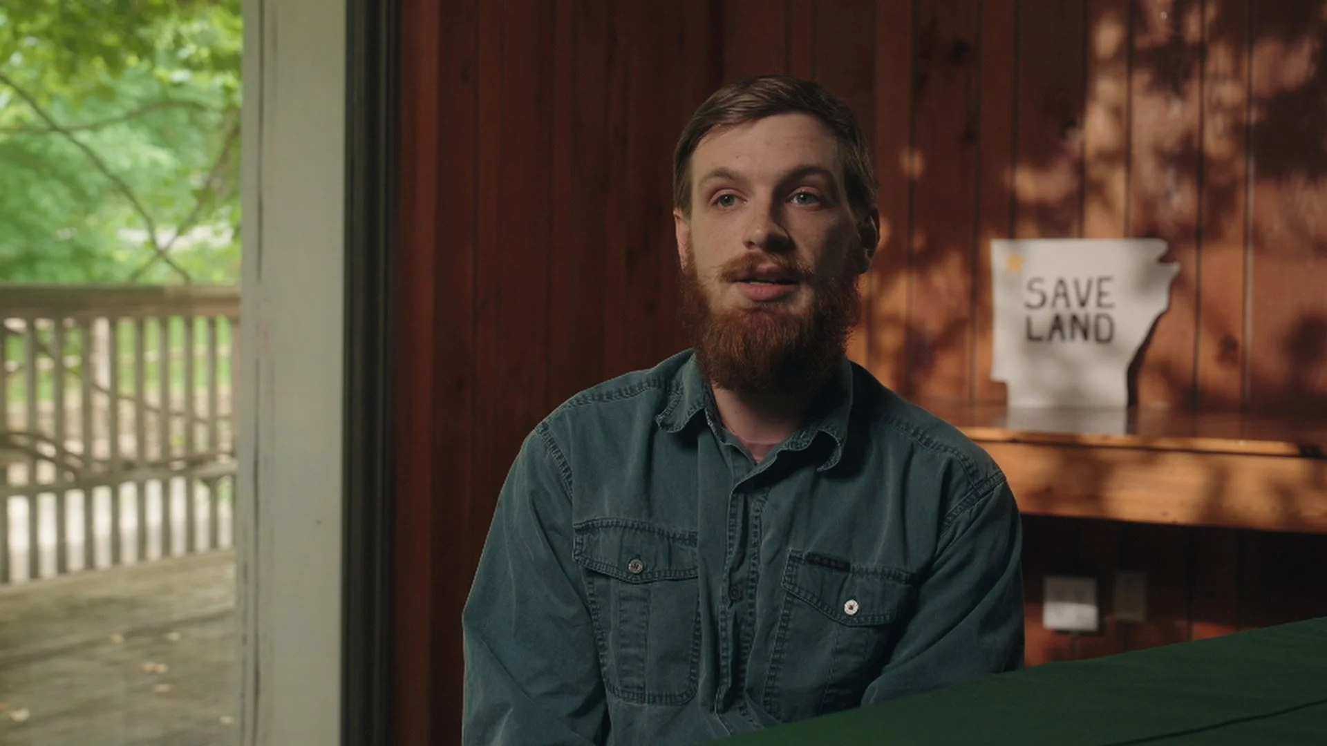 Documentary interview setup, NWA Land Trust film, Sudo Studios Fayetteville