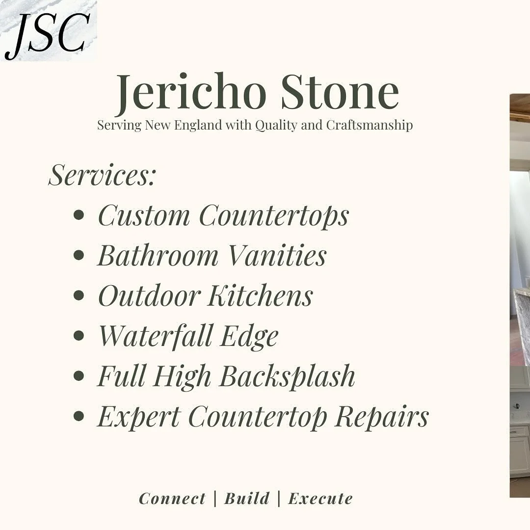 New Post🚨to highlight some of our services at Jericho Stone. We specialize in custom indoor and outdoor countertops throughout New England, providing quality fabrication and installation in reasonable timelines. 

Our commitment to homeowners, contr