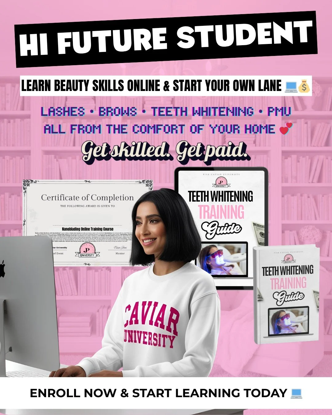 If you&rsquo;ve been thinking about getting into the beauty industry&hellip; this is your sign 👀✨

You don&rsquo;t need years of experience.
You don&rsquo;t need to go back to school.
You don&rsquo;t even need to leave your house.

At Pink Caviar Un