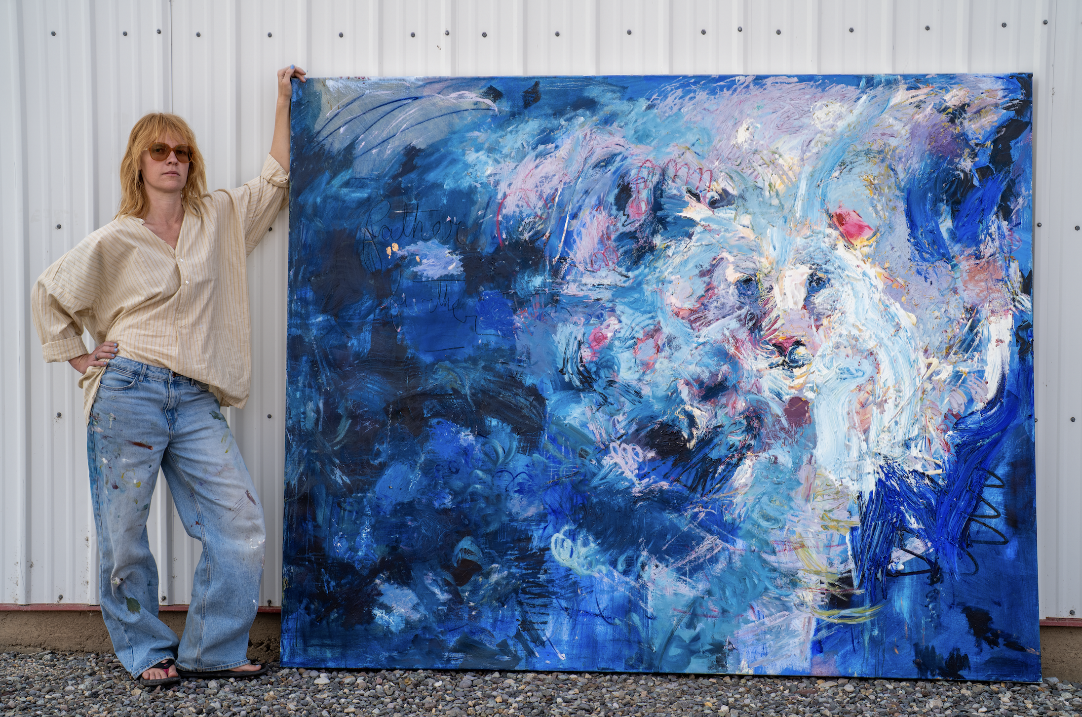 Father, Further, 2023, 90 X 72" Oil and Pastel on Canvas 15k