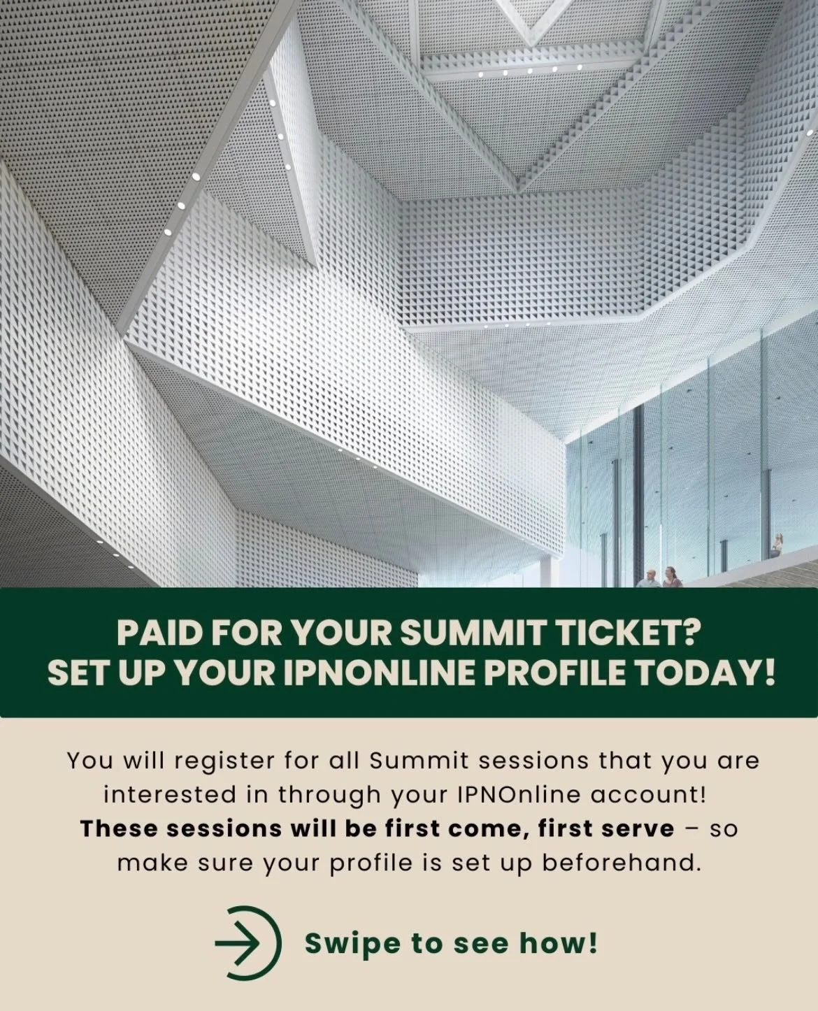 Registered? Then you&rsquo;re not done yet 😉 Complete your IPNOnline profile to unlock your badge access for all sessions and activities.