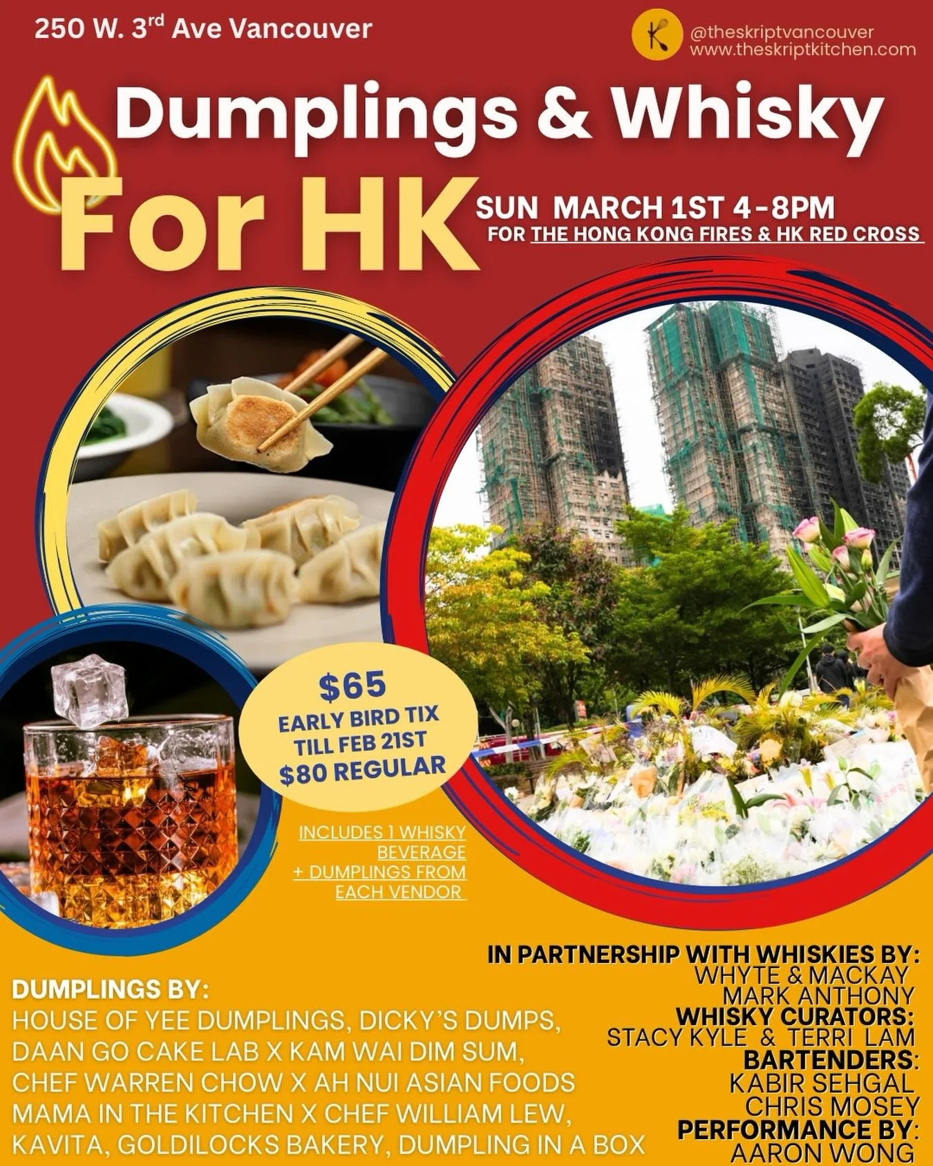 On November 26th, a fire in Tai Po, Hong Kong burned for 43.5 hours. The incident killed 161, including a firefighter &amp; injured 79. We can help in Vancouver with our community! 
Proceeds will go to the HK Red Cross to support the victims of those