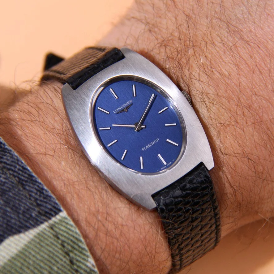 Montre Longines Flagship Vintage NOS Mécanique Années 70 Cadran Bleu