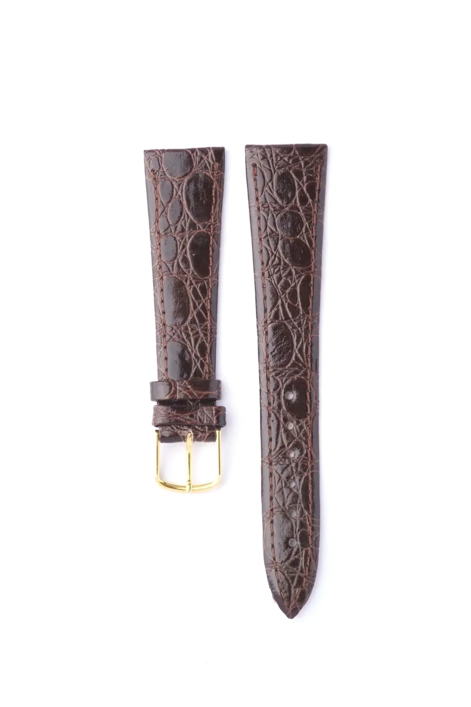 Bracelet Cuir vintage NOS marron 20mm Crocodile style