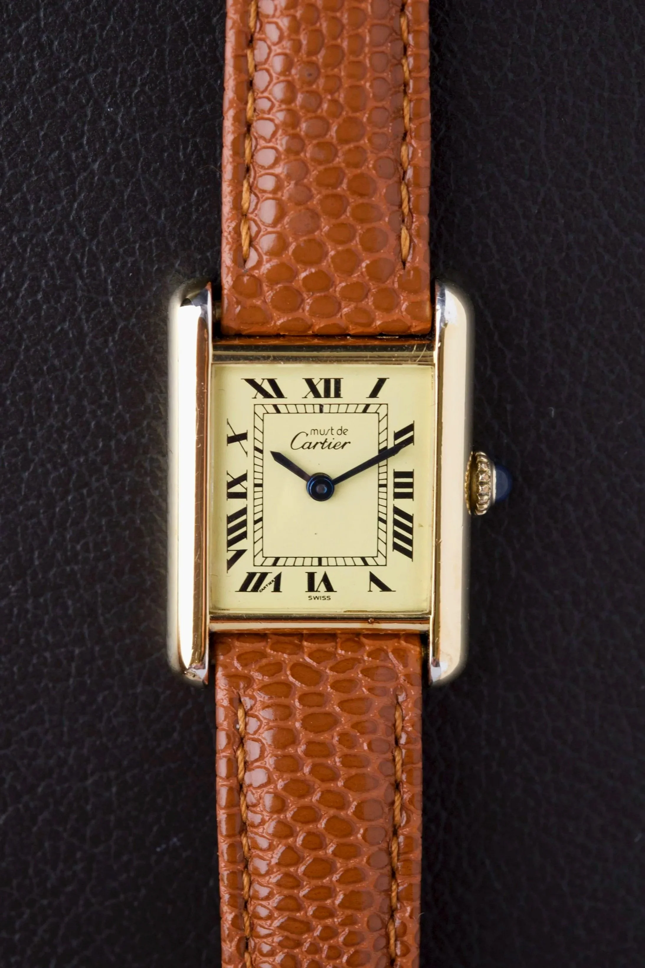 Cartier Tank Vermeil Mécanique Vintage en Argent 925 Plaqué Or