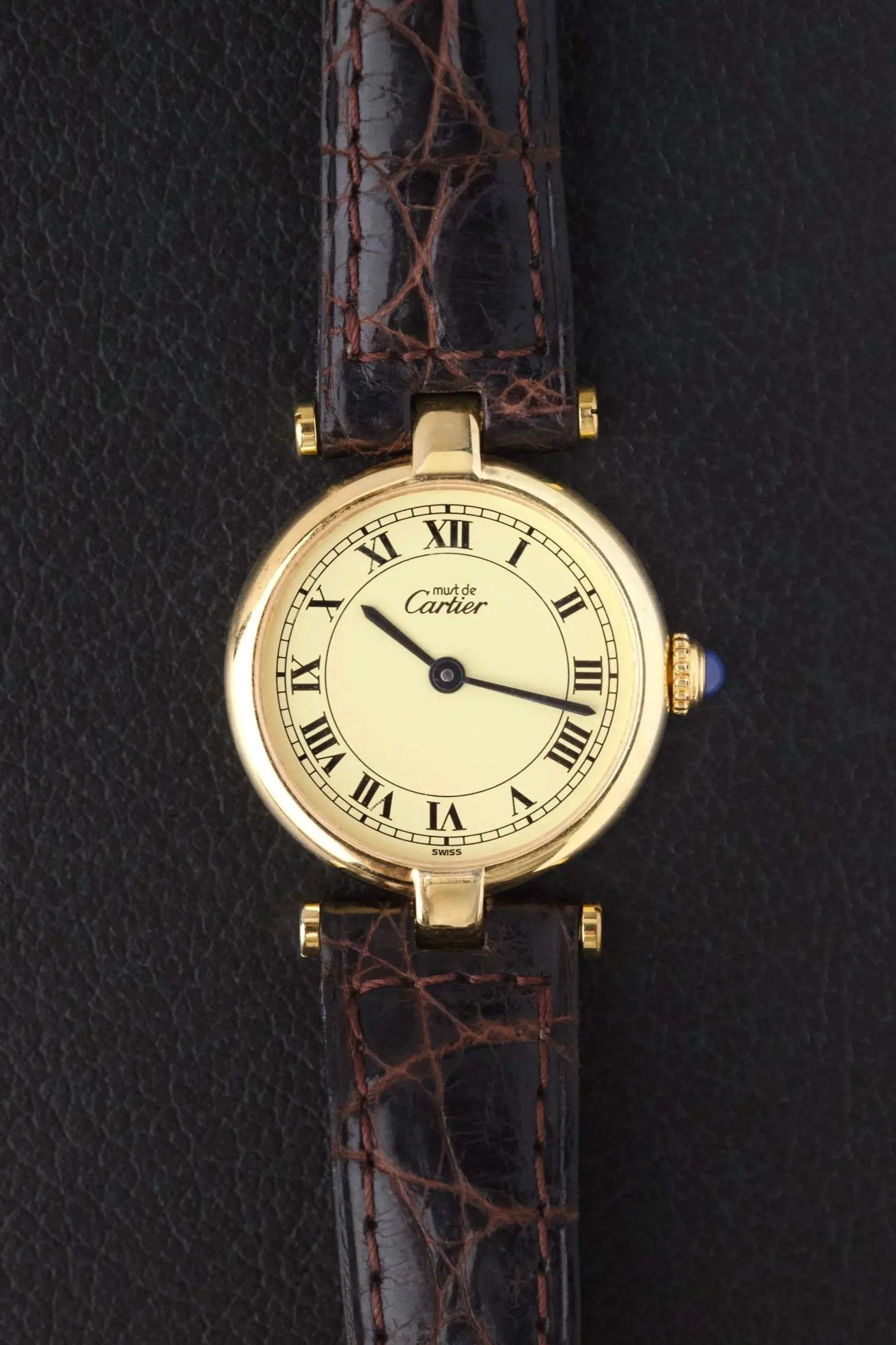 Cartier Must Vendôme Vermeil Vintage Ref. 590004 – Cadran Crème Chiffres Romains - Montre Femme